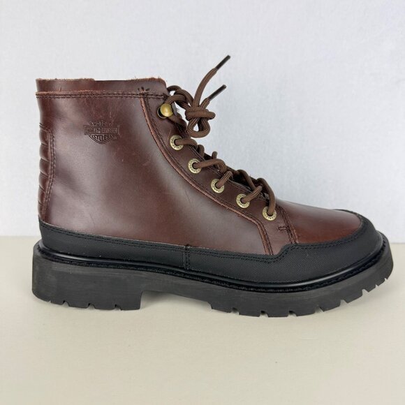 NEW/DEFECT Harley Davidson Men's‎ Dalton Brown Leather Boot Sz 9 Zip Side D93807